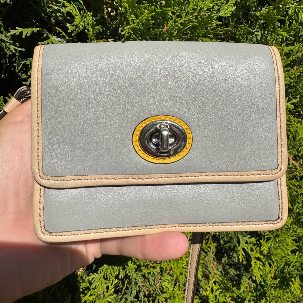 Gray/Blue Coach Crossbody Purse - Picture 3 of 10